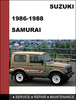 Thumbnail Suzuki Samurai 1986 - 1988 OEM Factory Service Repair Workshop Manual Thumbnail Suzuki Samurai 1986 - 1988 OEM Factory Service Repair Workshop Manual